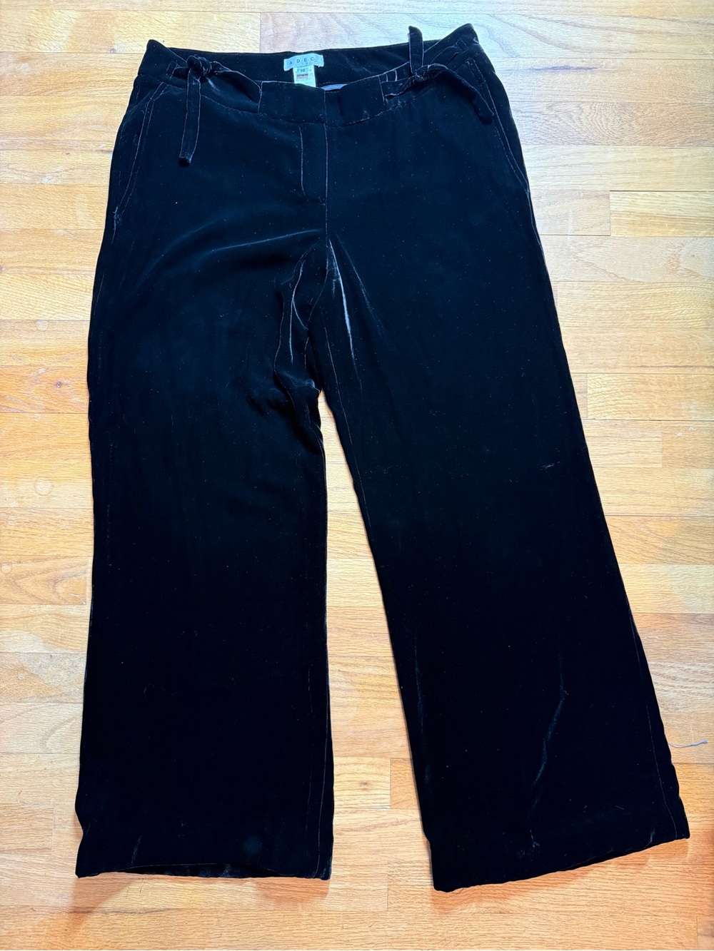 ADEC2 Black Velvet Pants Wide Leg